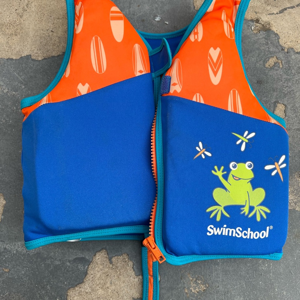 Kids Swim Vest - Orange and Blue